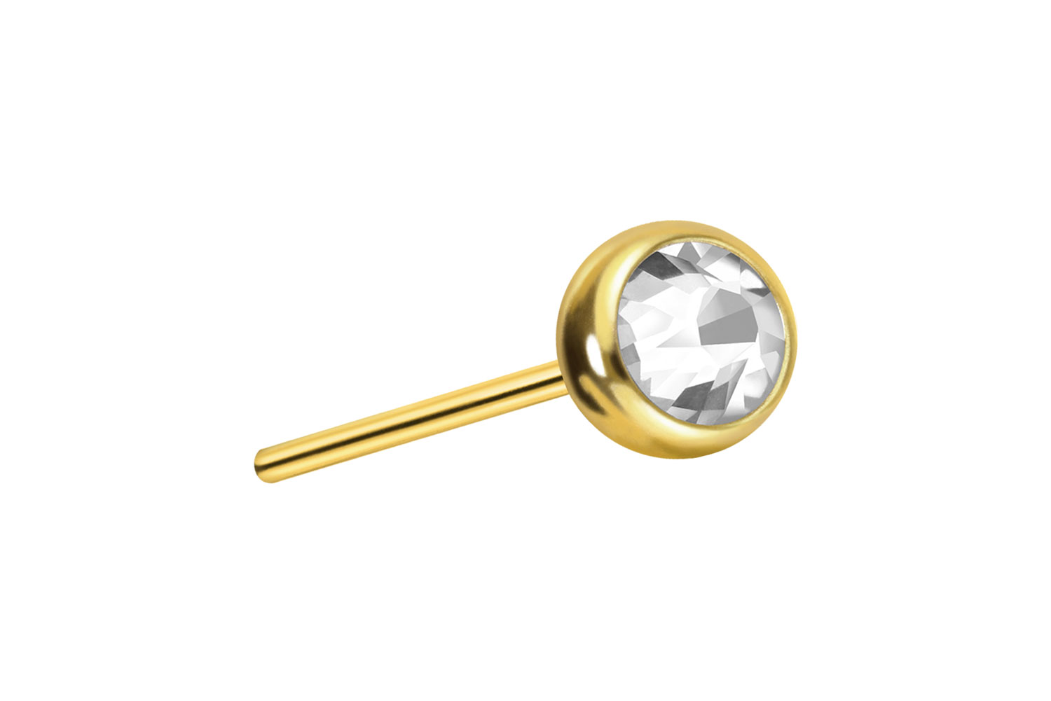 Titan Kugel mit Push Pin KRISTALL von Piercingline